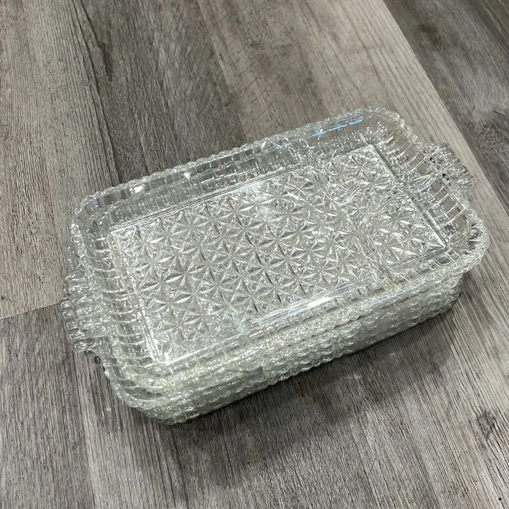 Antique Anchor Hocking Serva Snack trays, EUC - Picture 2 of 2